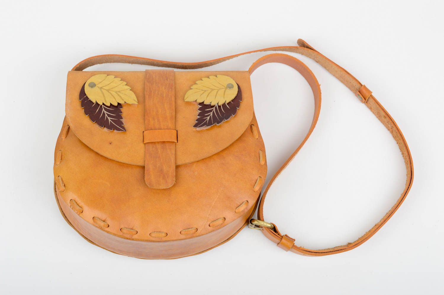 Shoulder bag handmade leather purse brown ladys bag trandy purse nice gift photo 4