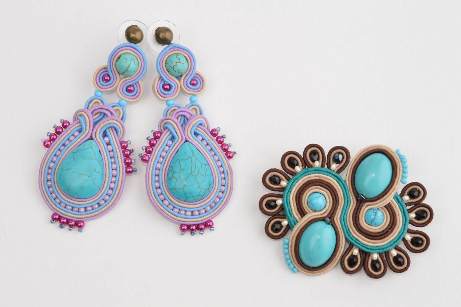 Handmade earrings designer jewelry fashion brooch for women impressive present photo 2