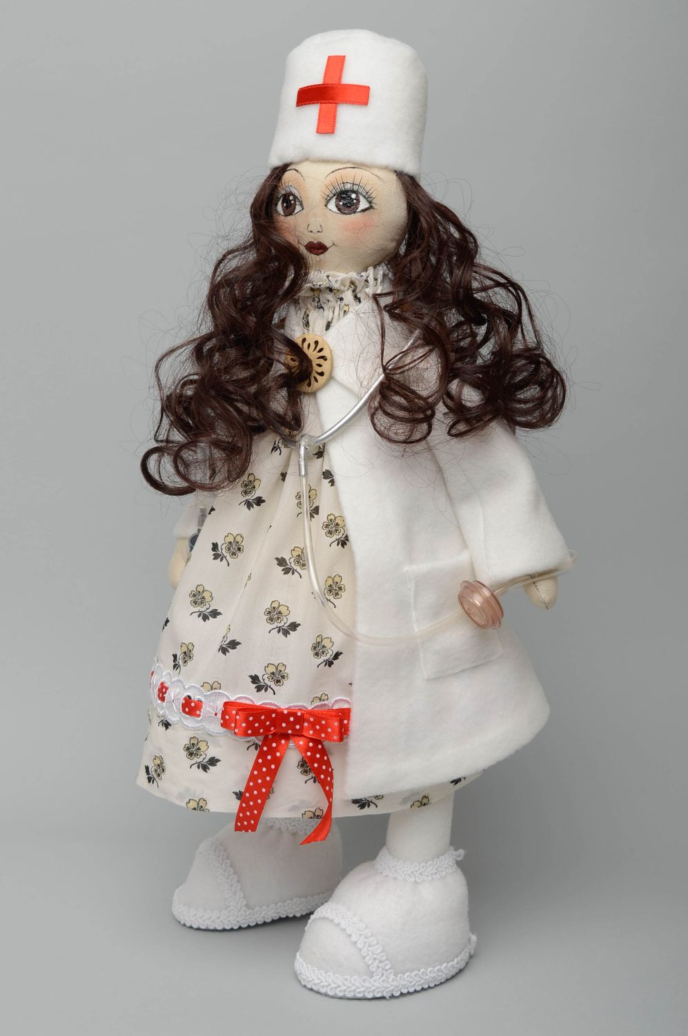 Handmade fabric doll Nurse photo 1
