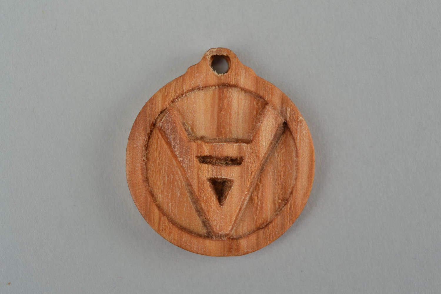 Handmade unique carved wooden neck pendant Slavic amulet Veles photo 3