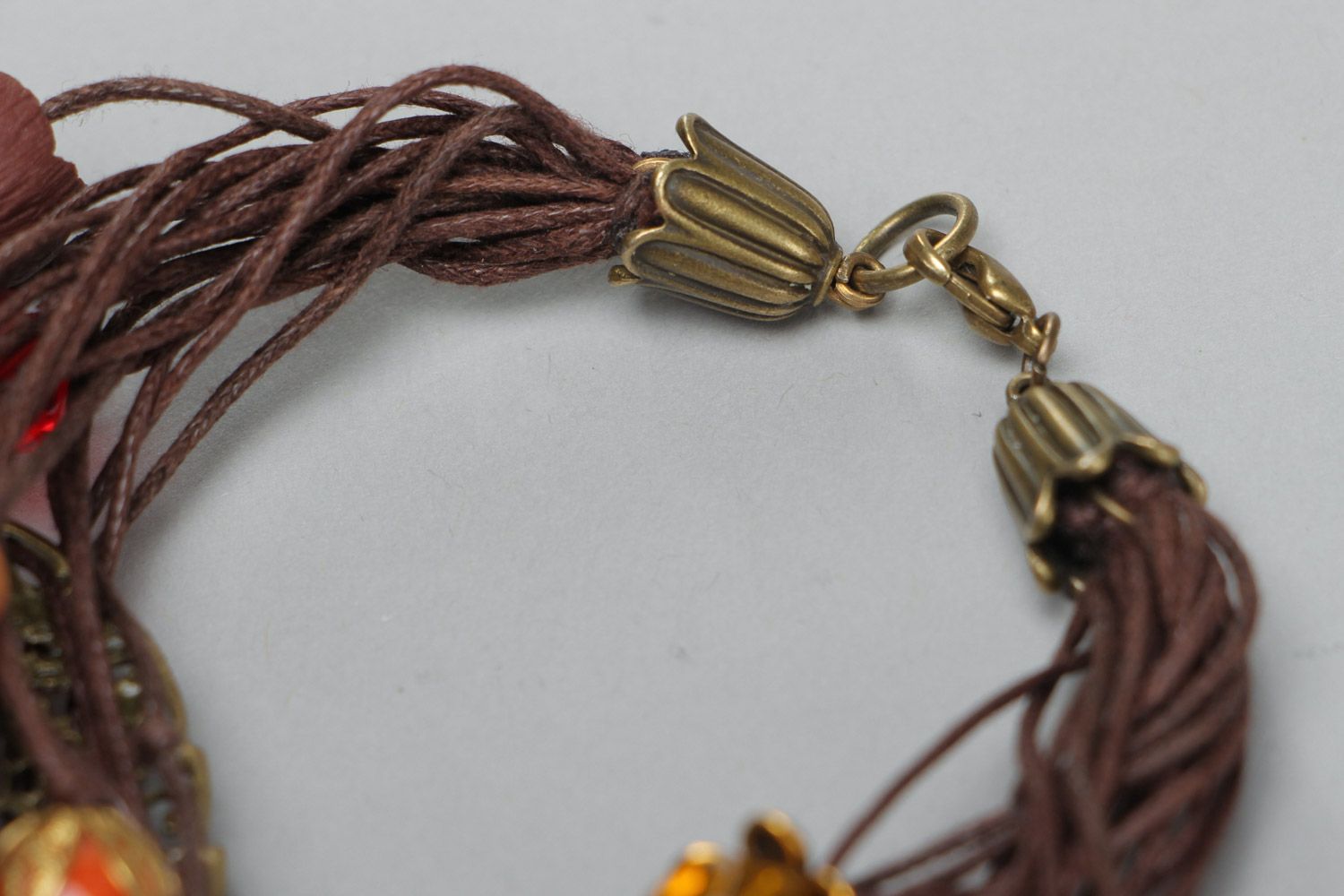 Handmade schönes originelles Perlen Armband aus Polymerton und Metall für Frau foto 6