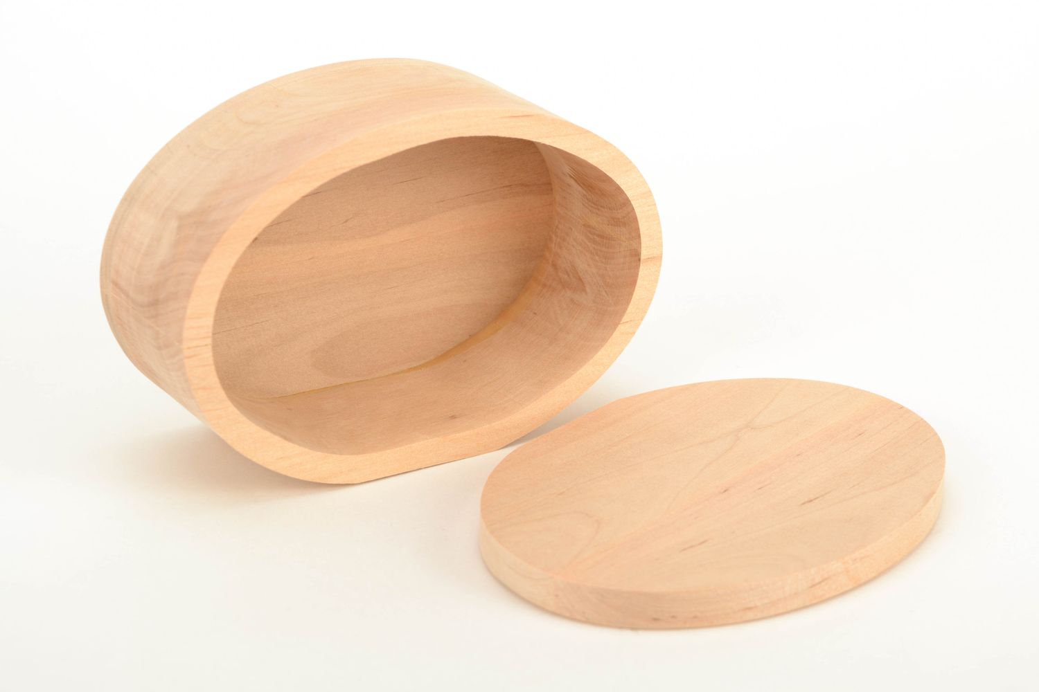Wooden craft blank for oval jewelry box photo 4