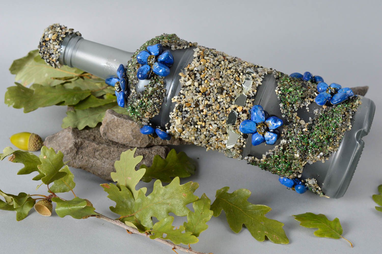 Stylish handmade glass bottle contemporary art gift ideas decorative use only photo 1