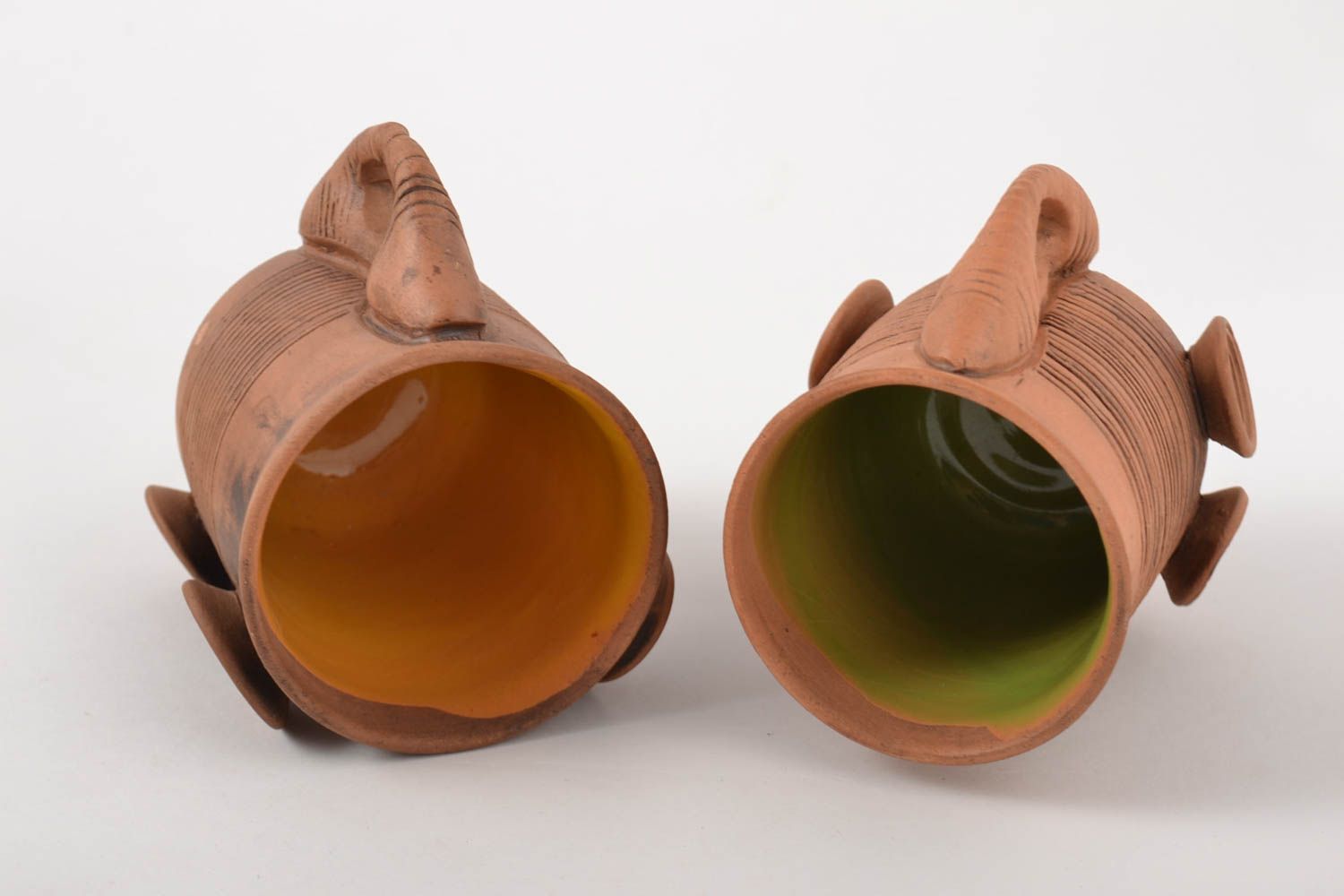 Handgemachte Keramik Teetassen Set Designer Tassen Ton Geschirr 2 Stück je 200ml foto 3