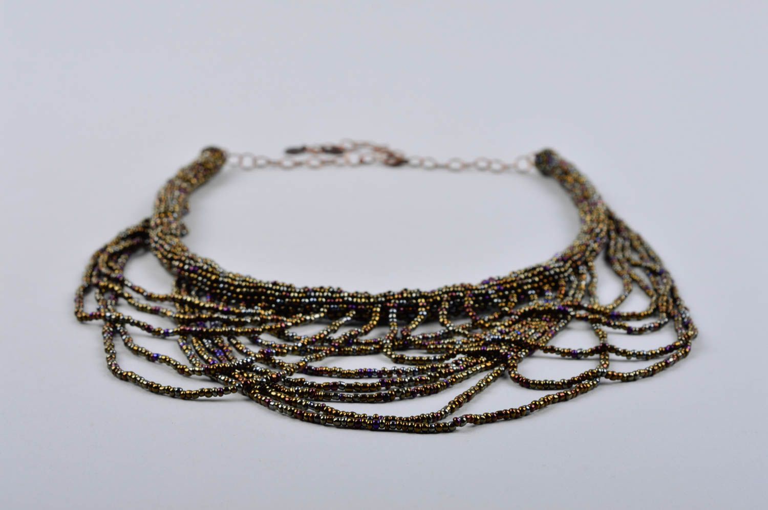 Украшение ручной работы вечернее колье из бисера женское ожерелье из бисера фото 2
