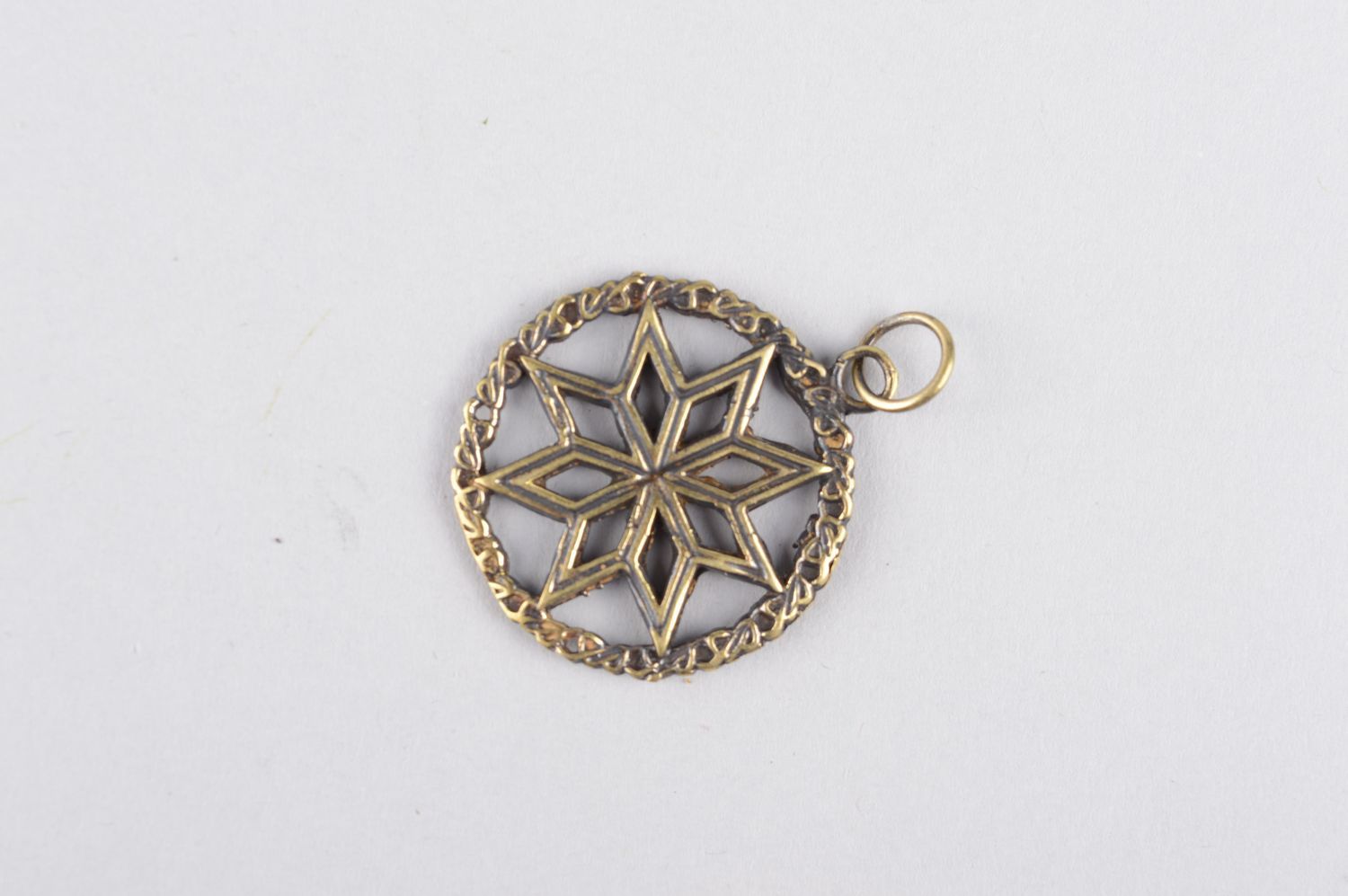 Bronze pendant handmade bronze jewelry metal pendant on cord elegant jewelry photo 2