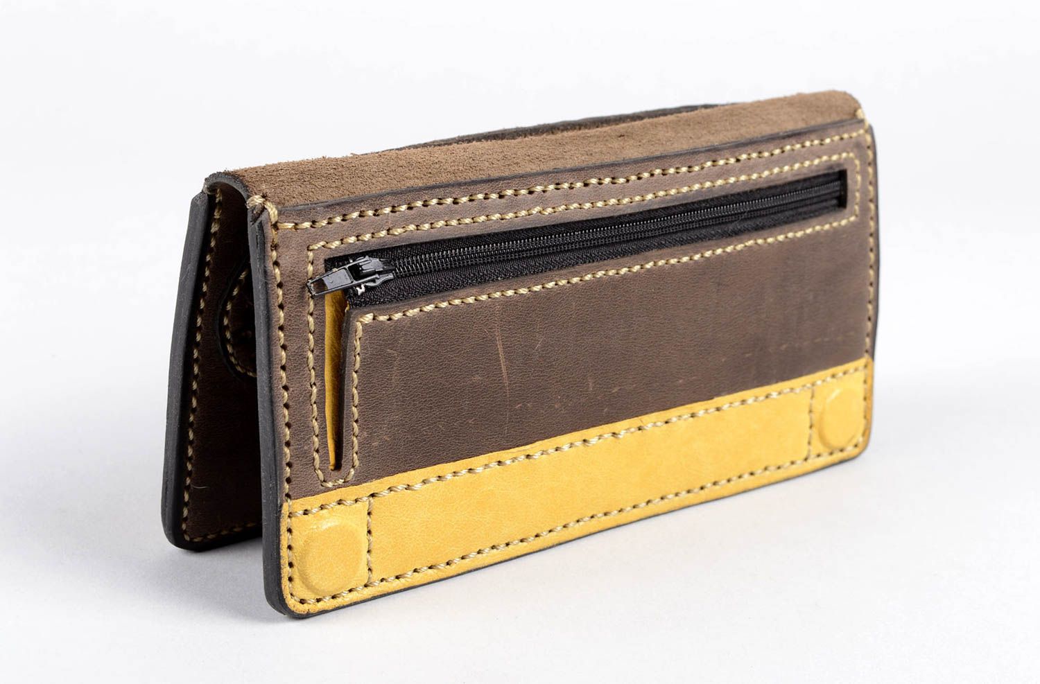 Handmade wallet designer purse leather purse for men unusual accessory photo 4