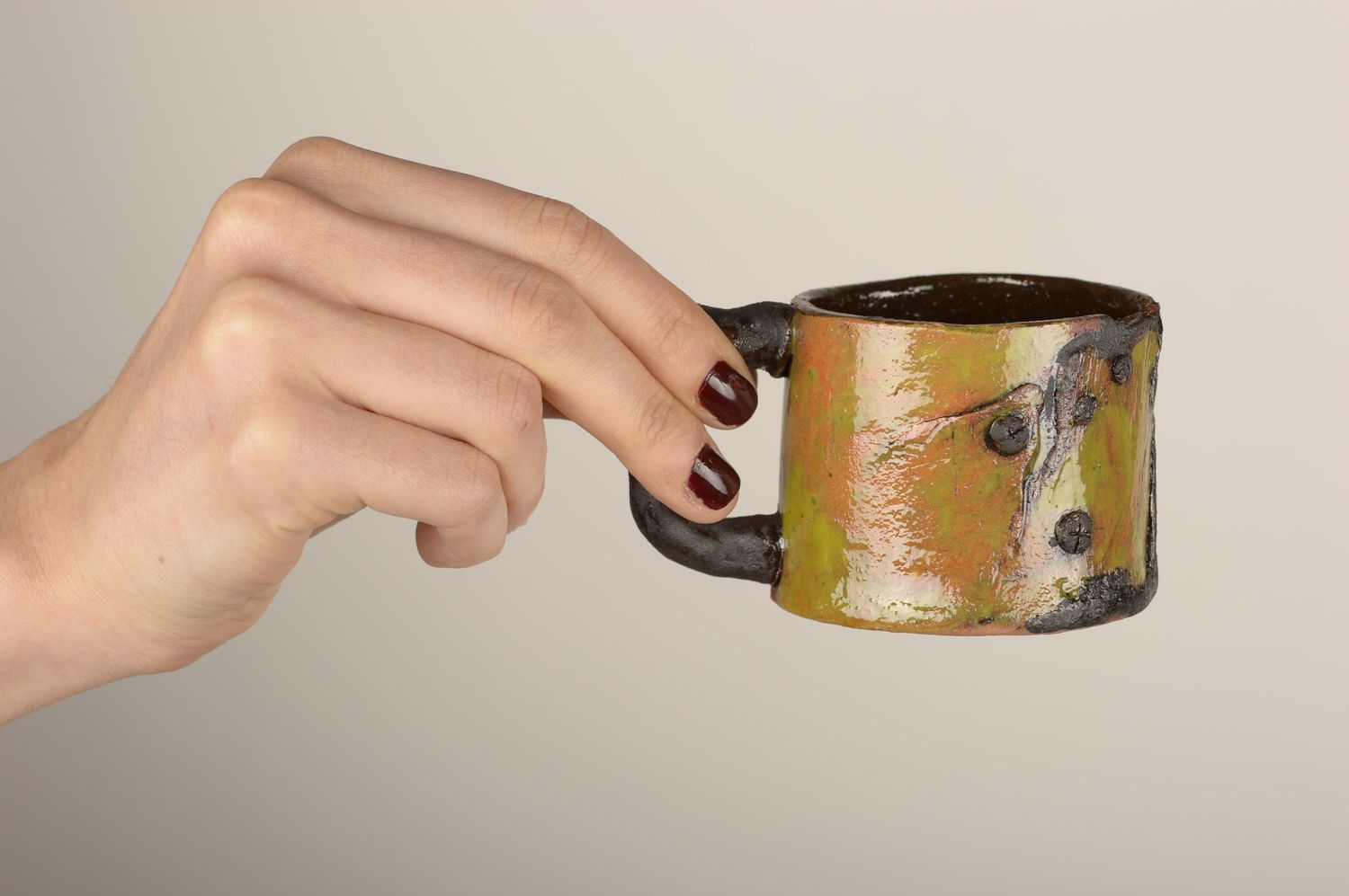 Чайная чашка ручной работы глиняная чашка оригинальная креативная посуда для чая фото 1