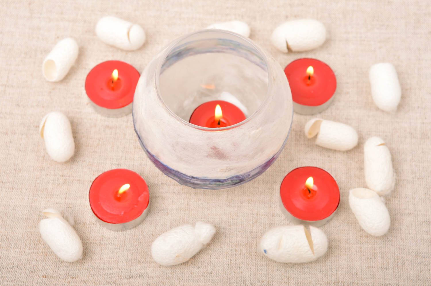 Handmade Deko für Haus Kerzenständer aus Glas Kerzenhalter aus Glas originell foto 1