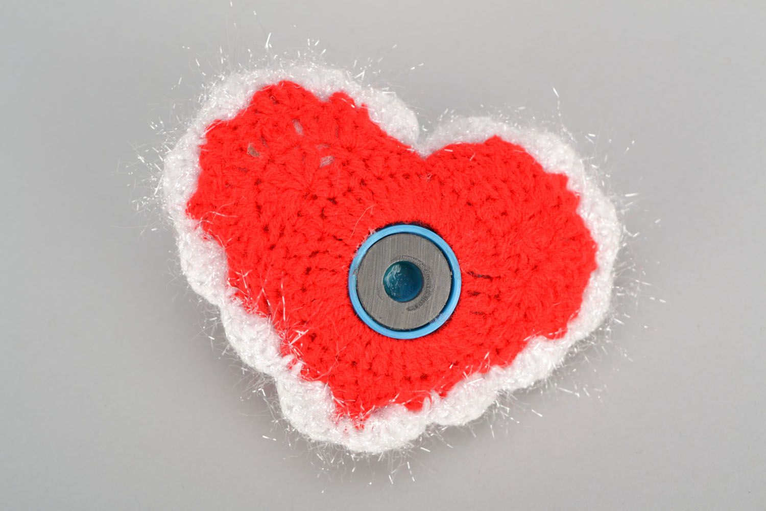Magnete fatto a mano calamita sul frigorifero idee regalo cuore a maglia
 foto 3