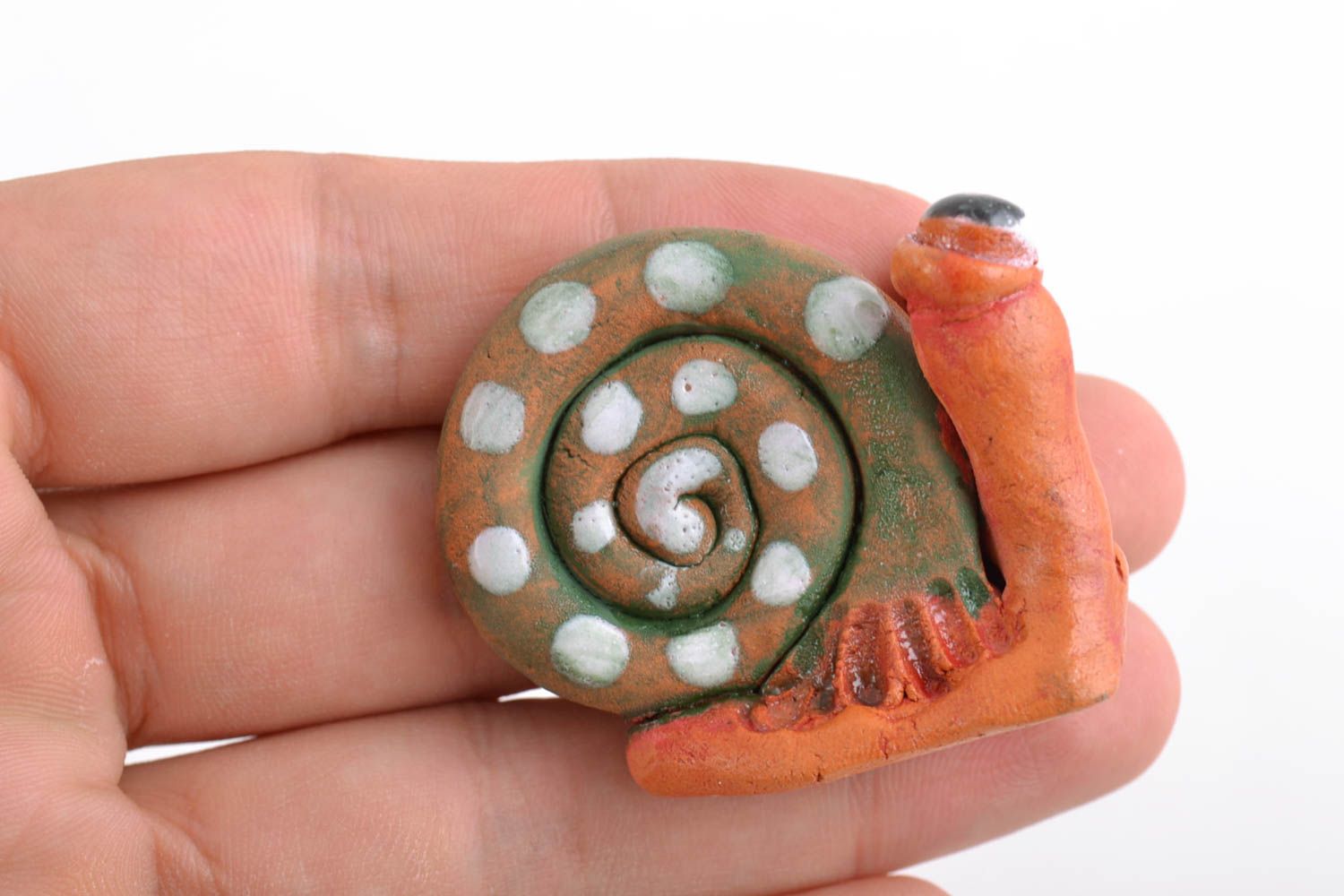 Figurine en céramique faite main en forme d'escargot originale décoration photo 2