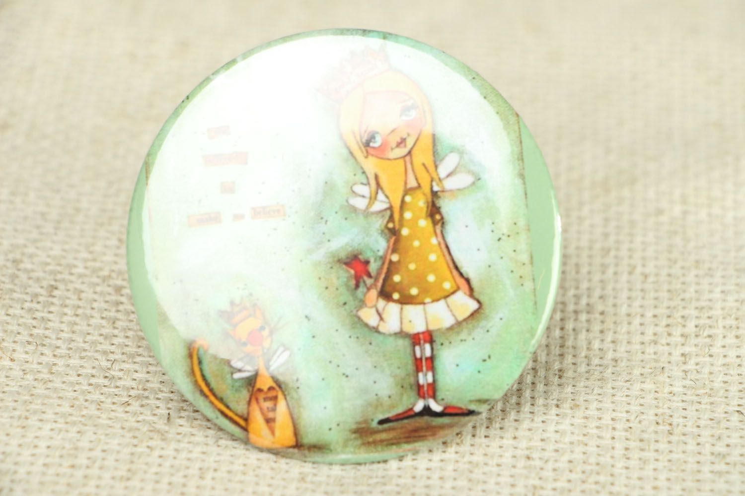 Unusual pocket mirror Princess Fairy photo 1