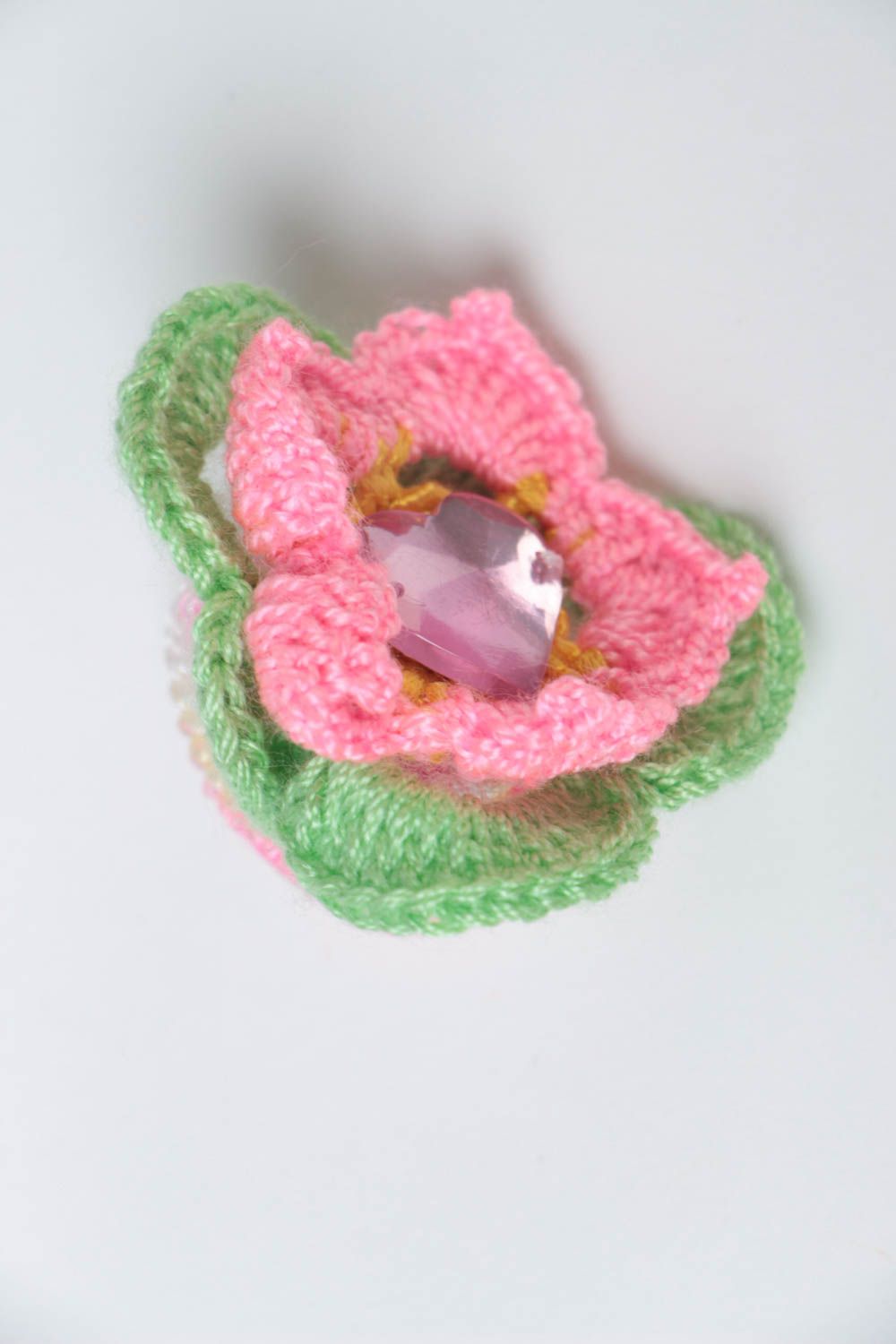 Flower scrunchy hand-crocheted scrunchies fashion hair accessories for girls photo 2