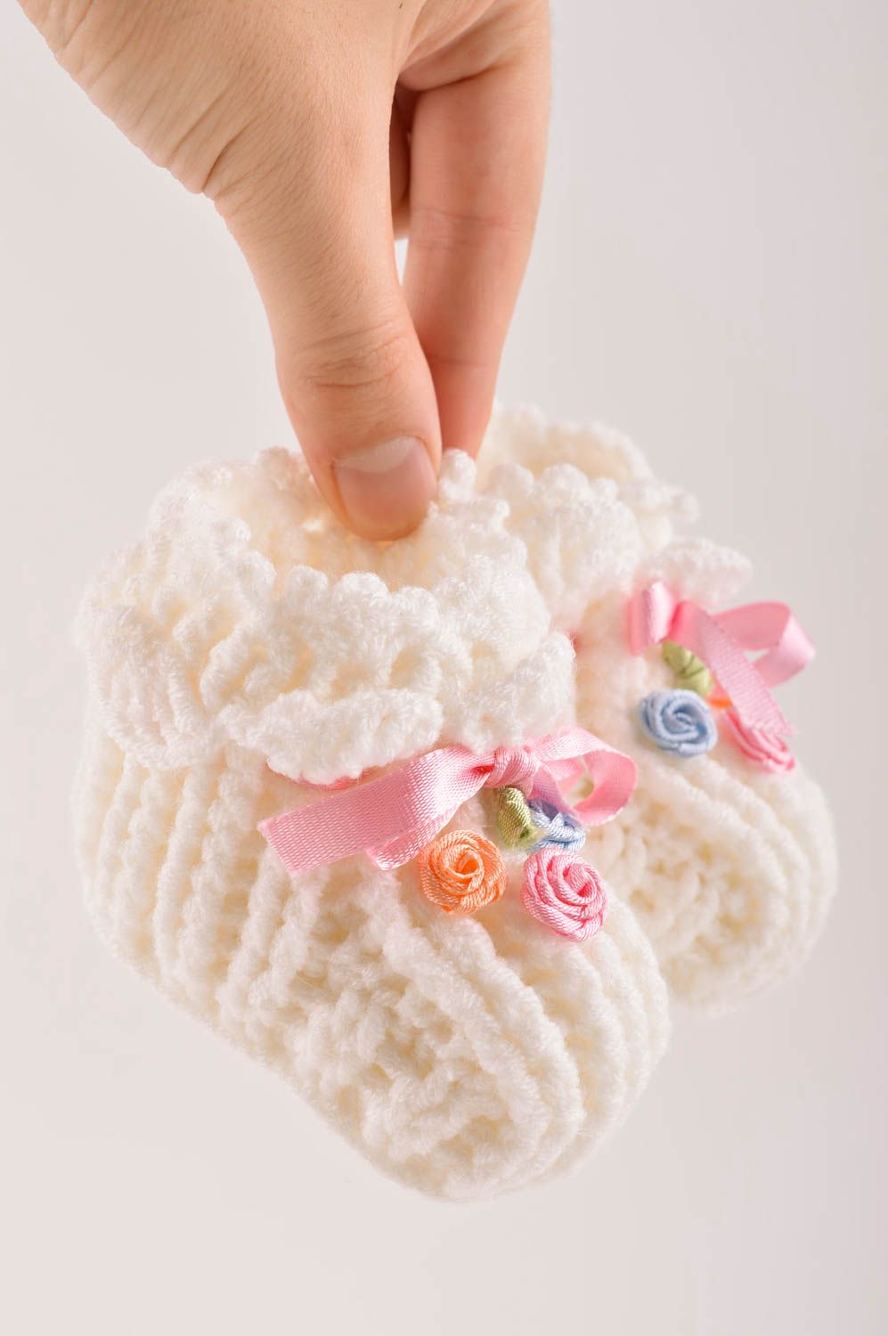 Chaussons bébé fait main Pantoufle tricot Сhaussons bébé crochet Cadeau enfant photo 5