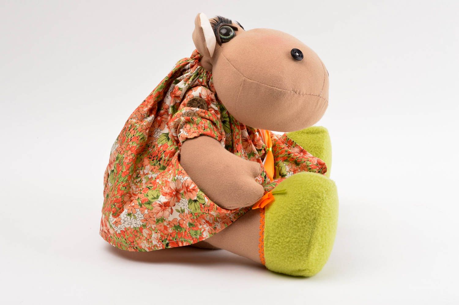 Peluche hippo fait main Jouet enfant mignon coton Cadeau original design photo 2