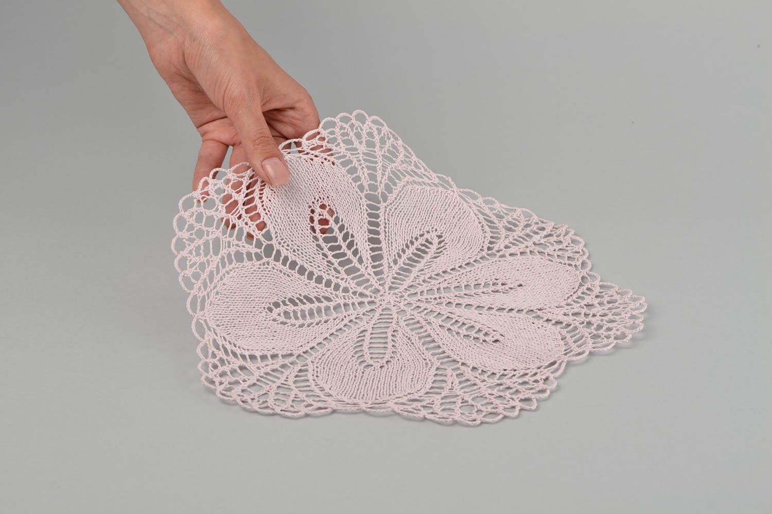 Handmade decorative knitted napkin cotton designer present interior ideas photo 2