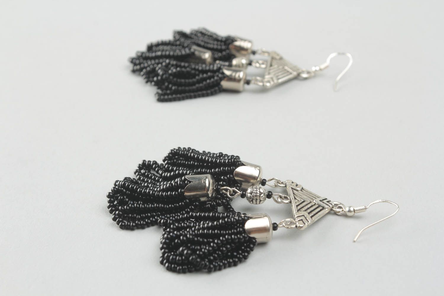 Bead earrings with metal photo 4
