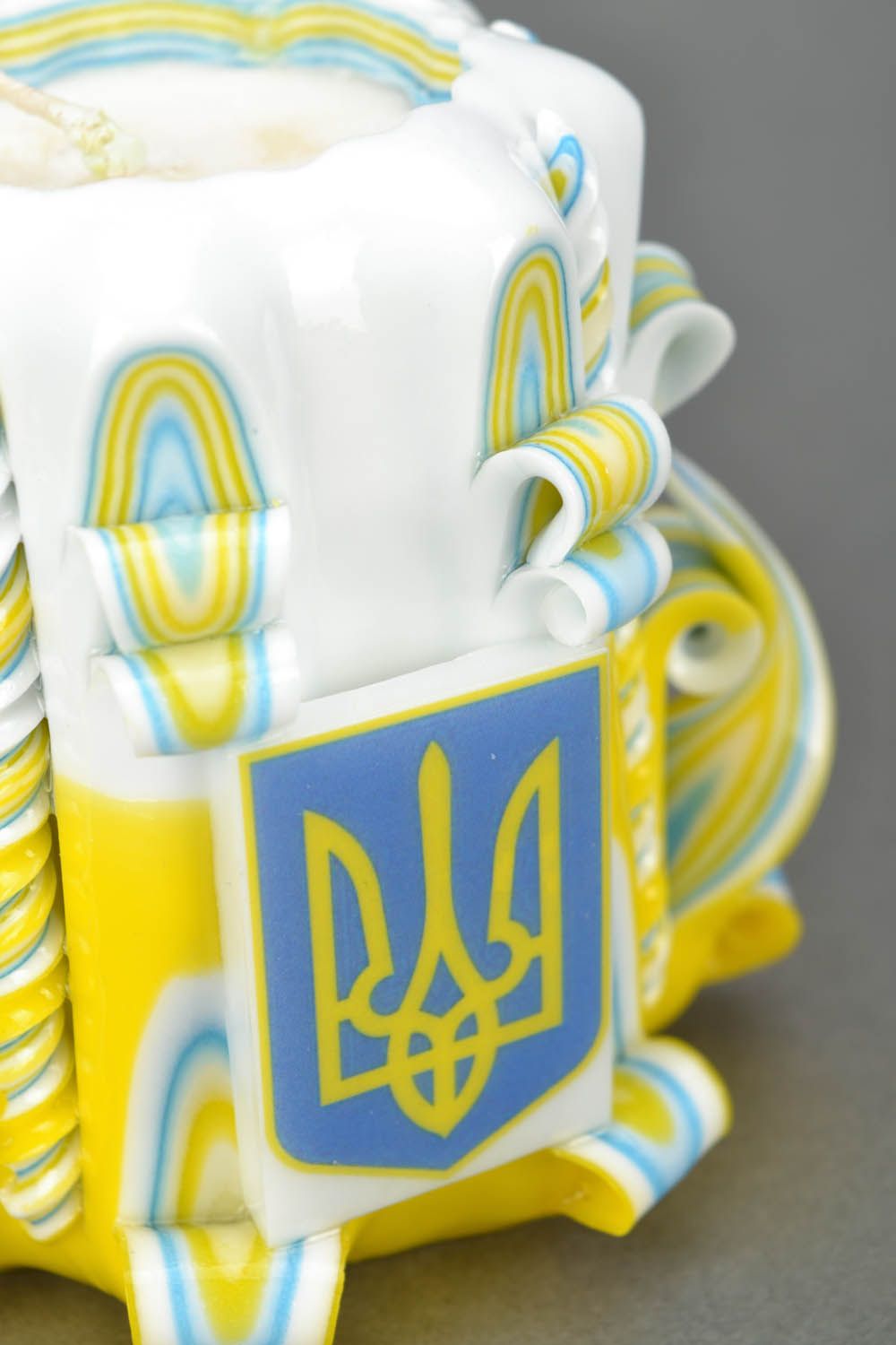 Bougie décorative Blason de l'Ukraine en paraffine photo 5