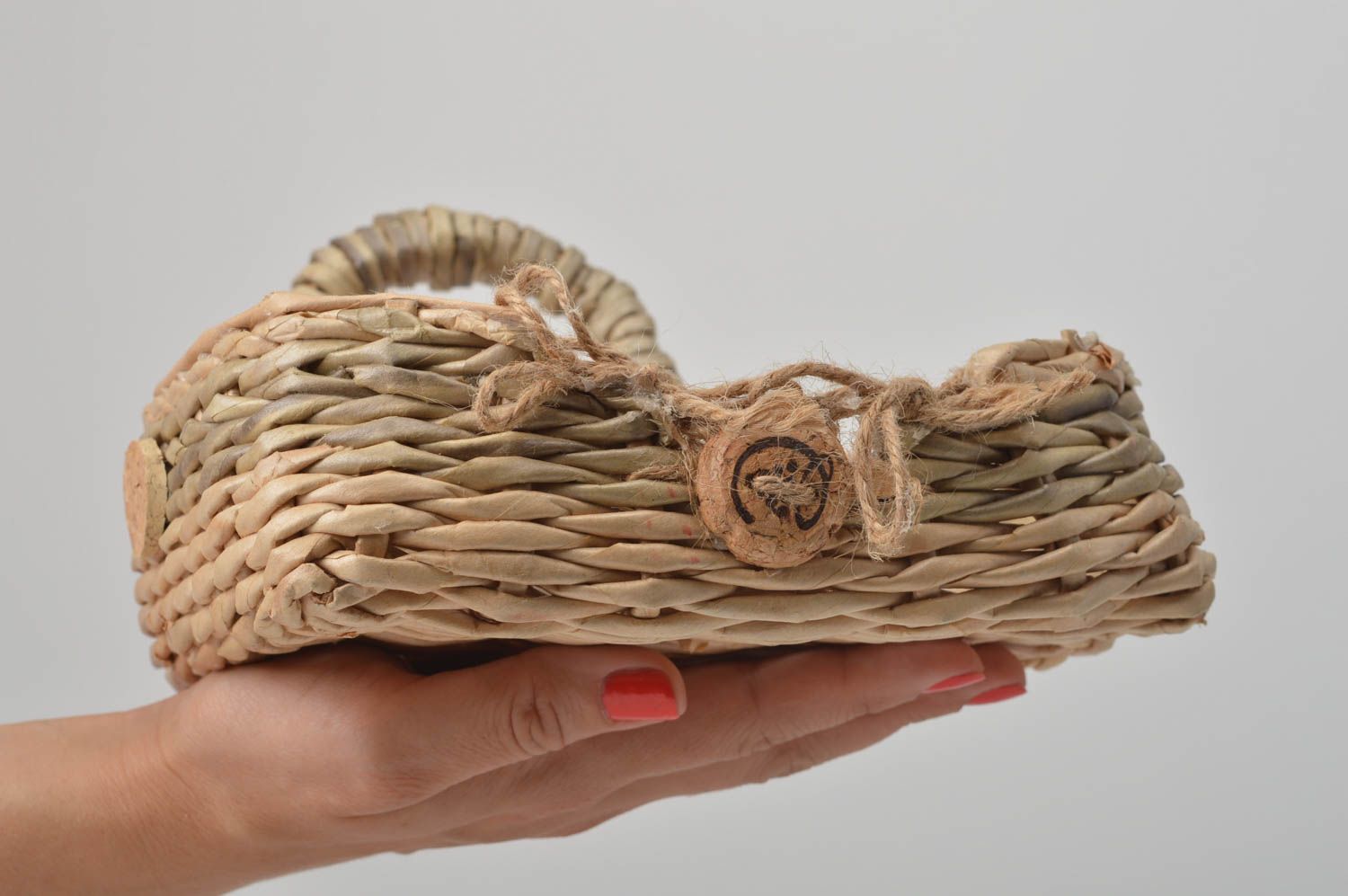 Плетеная корзина ручной работы корзина из газет декор дома в этническом стиле фото 1