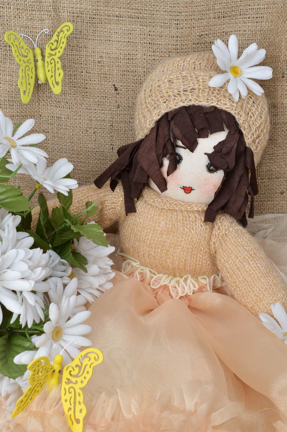 Handmade doll fabric toy designer doll present for children home decor photo 1