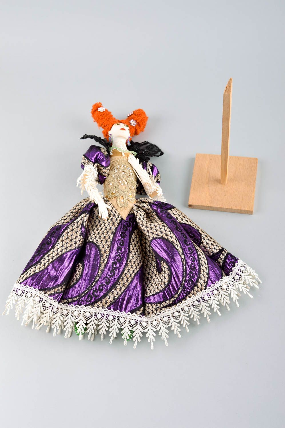 Авторская кукла игрушка ручной работы дизайнерская кукла в роскошном платье фото 5