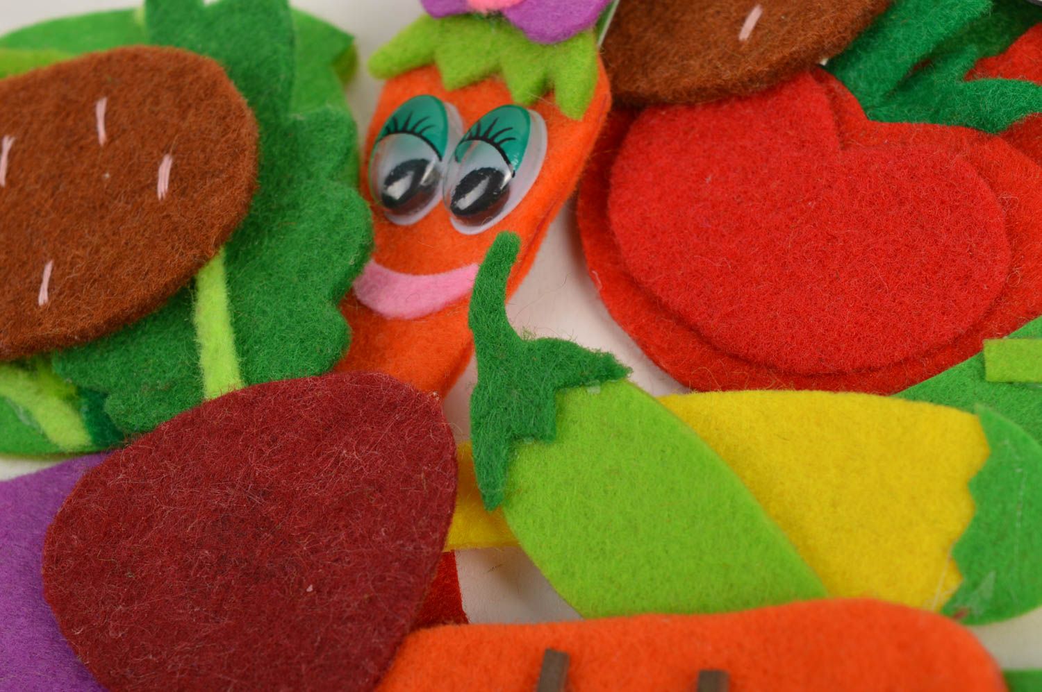 Магниты ручной работы магниты для детей фетровые игрушки в виде овощей 15 штук фото 5