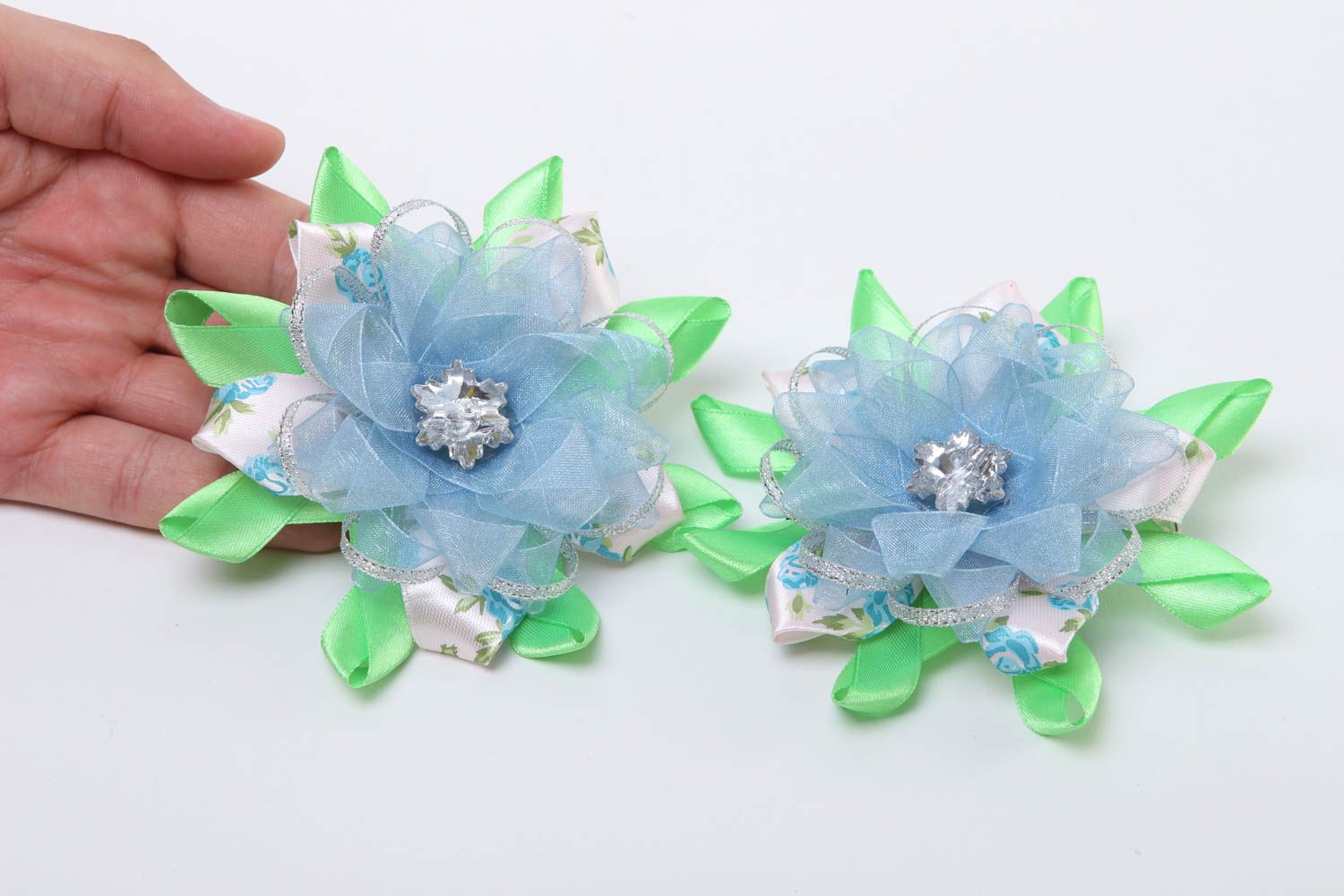Handmade flower hair clips kanzashi flower handmade barrette gifts for her photo 5