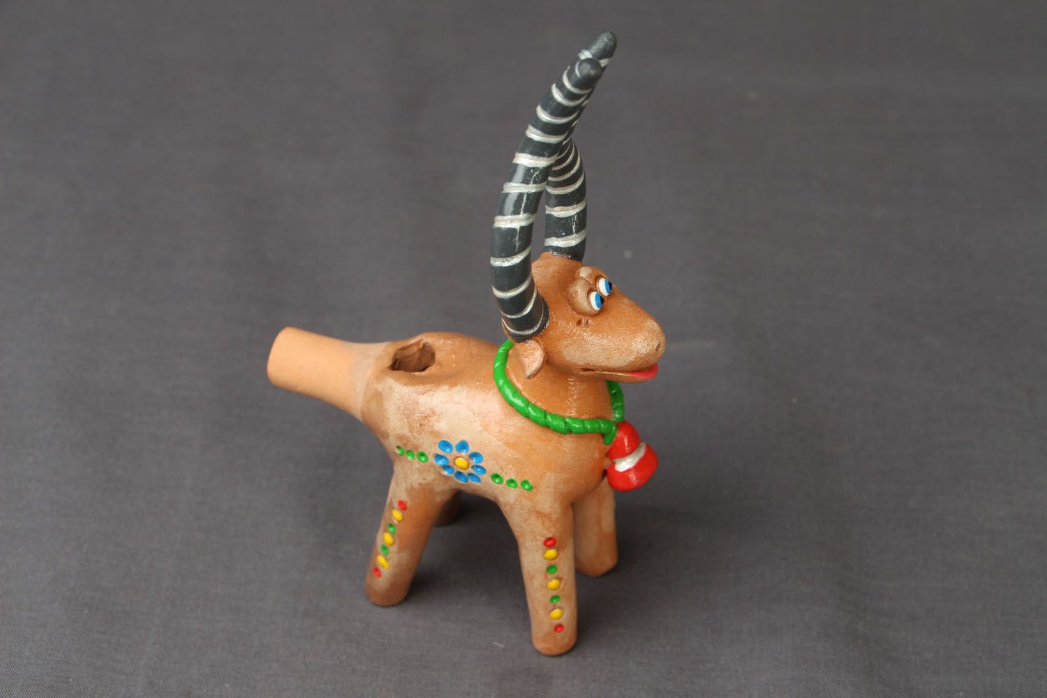 Clay penny whistle Goat photo 2
