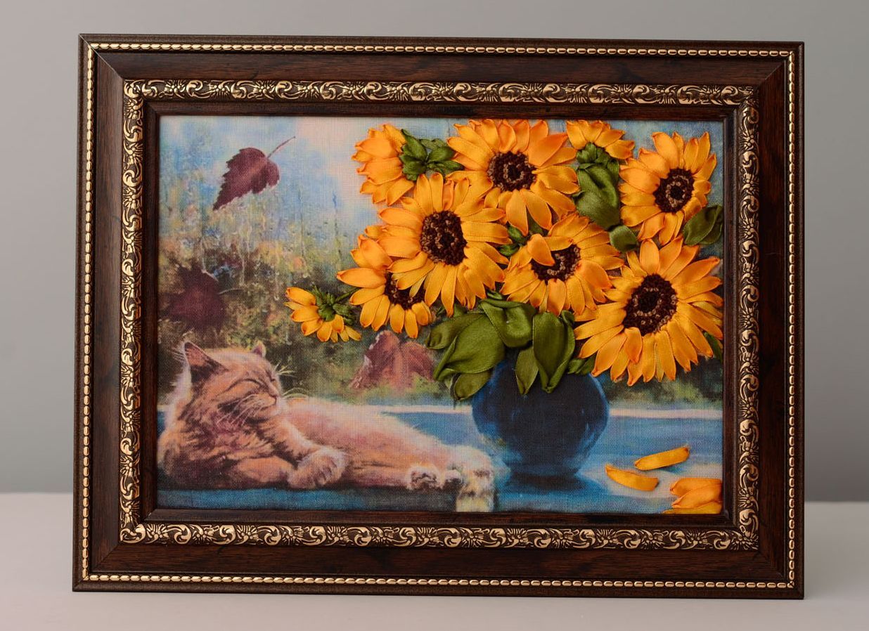 Embroidered picture Sunflowers photo 1