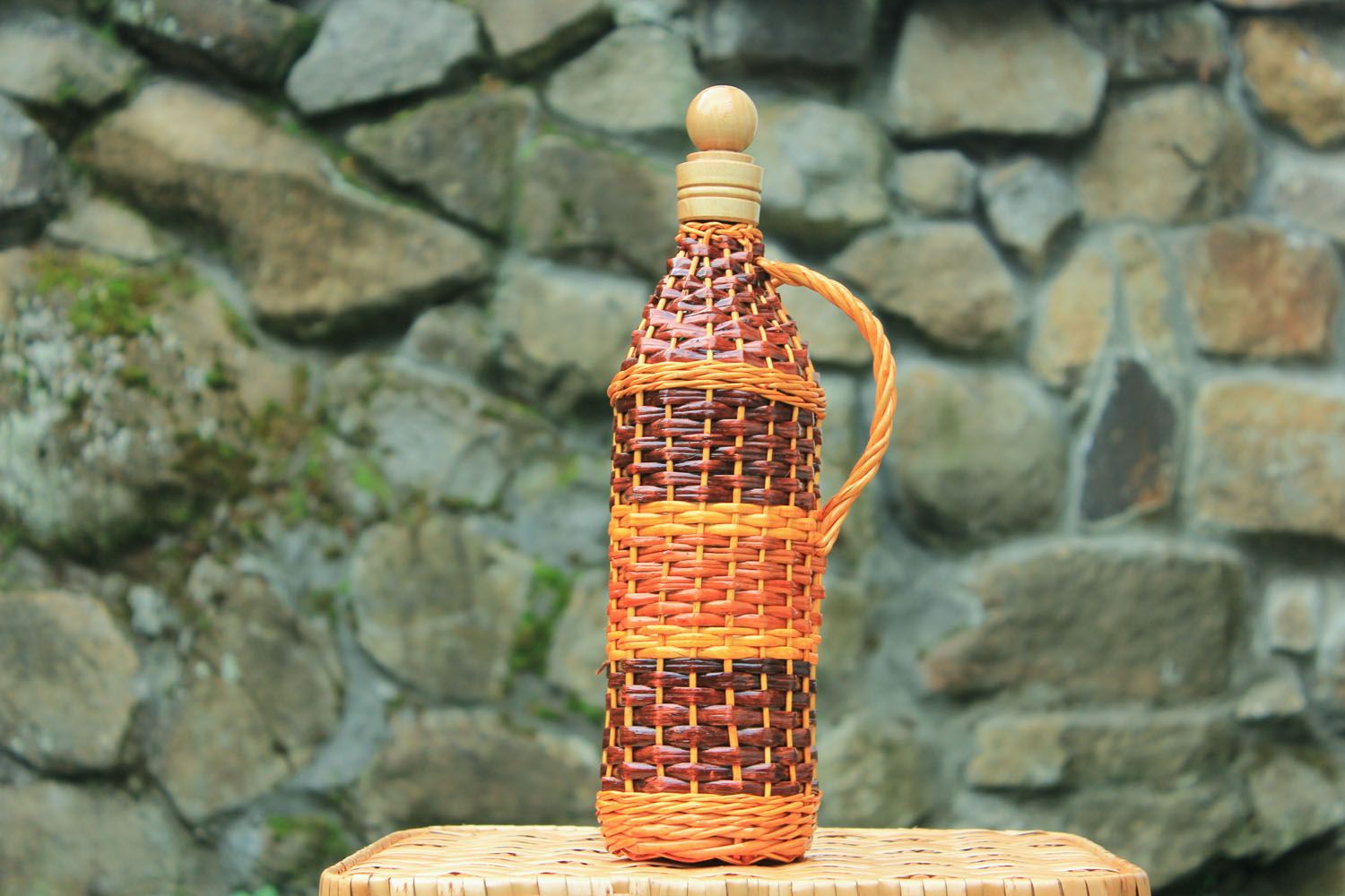 Decorative bottle with cork  photo 1