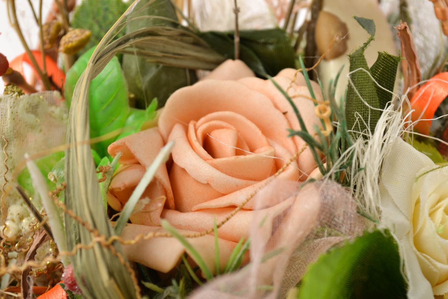 Handmade bouquet designer bouquet with artificial flowers unusual home decor photo 2