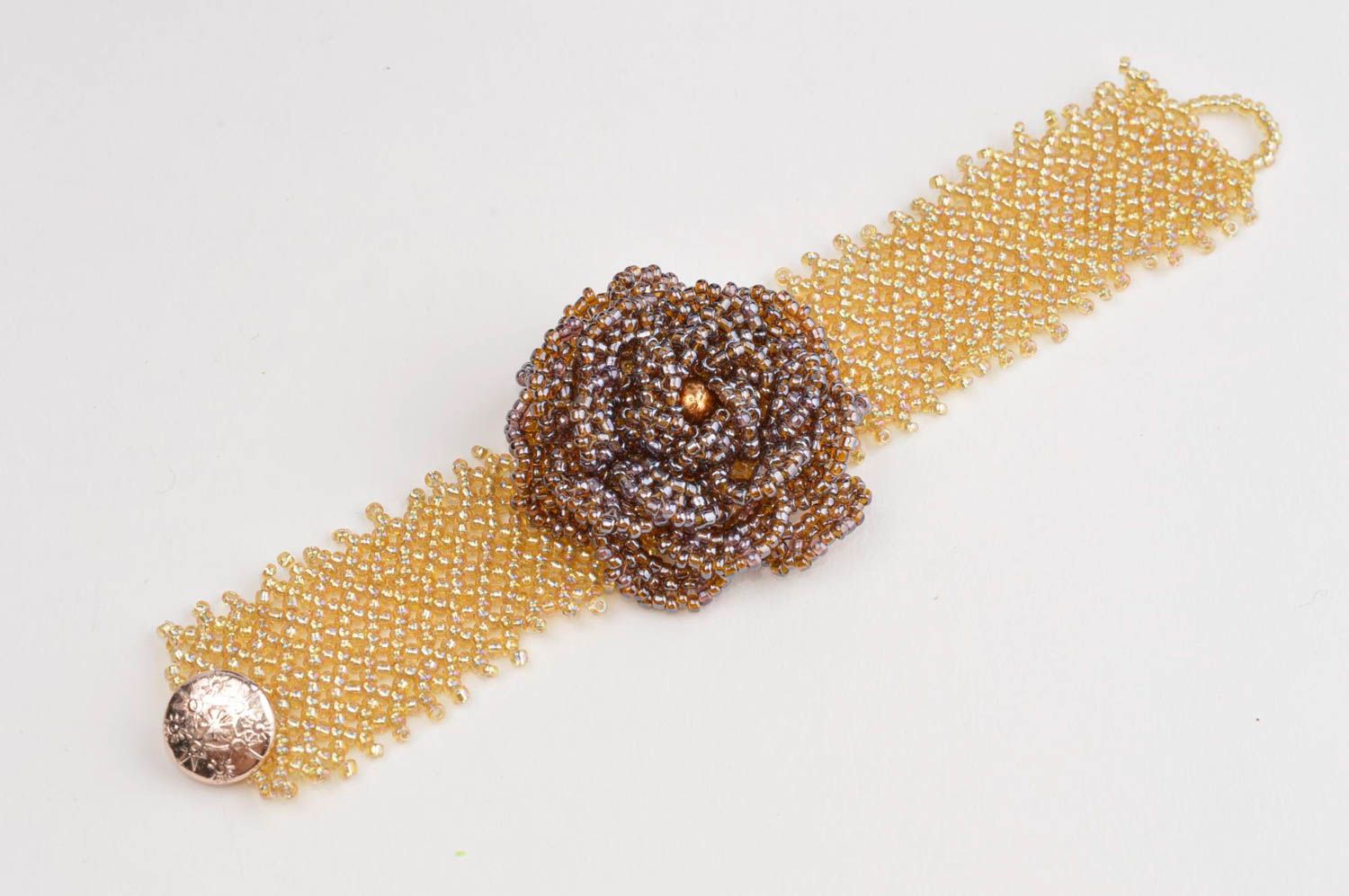 Pulsera de abalorios hecha a mano regalo original brazalete original con flor foto 2