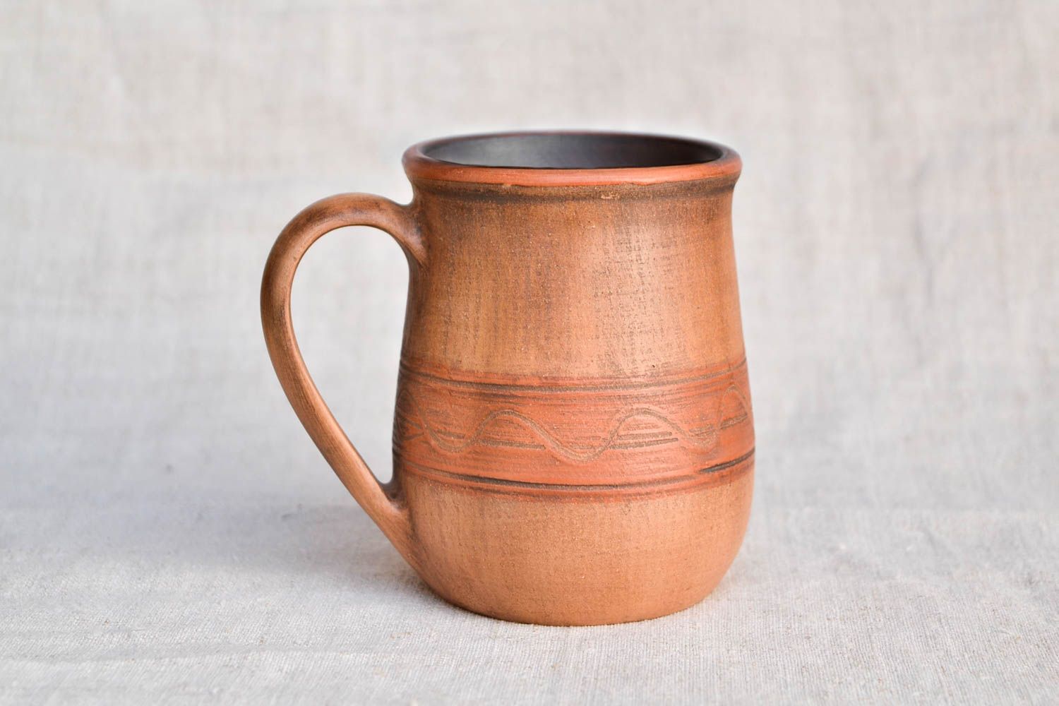 Large ceramic handmade coffee mug with handle 0,56 lb photo 5