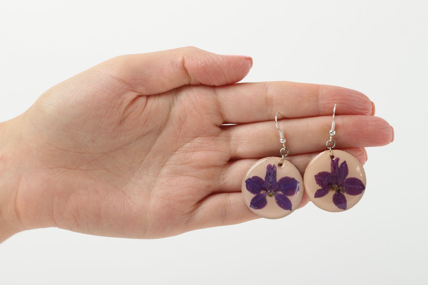 Botanic earrings handmade stylish long earrings designer earrings with flowers photo 5