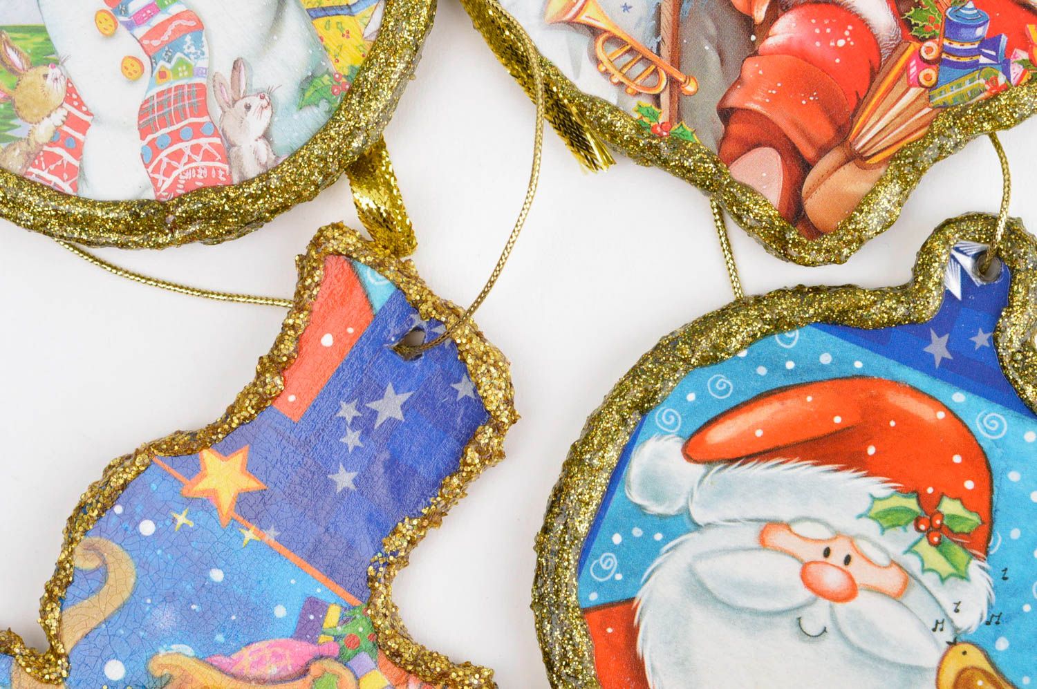 Adornos navideños artesanales 5 colgantes decorativos regalos para niños foto 4