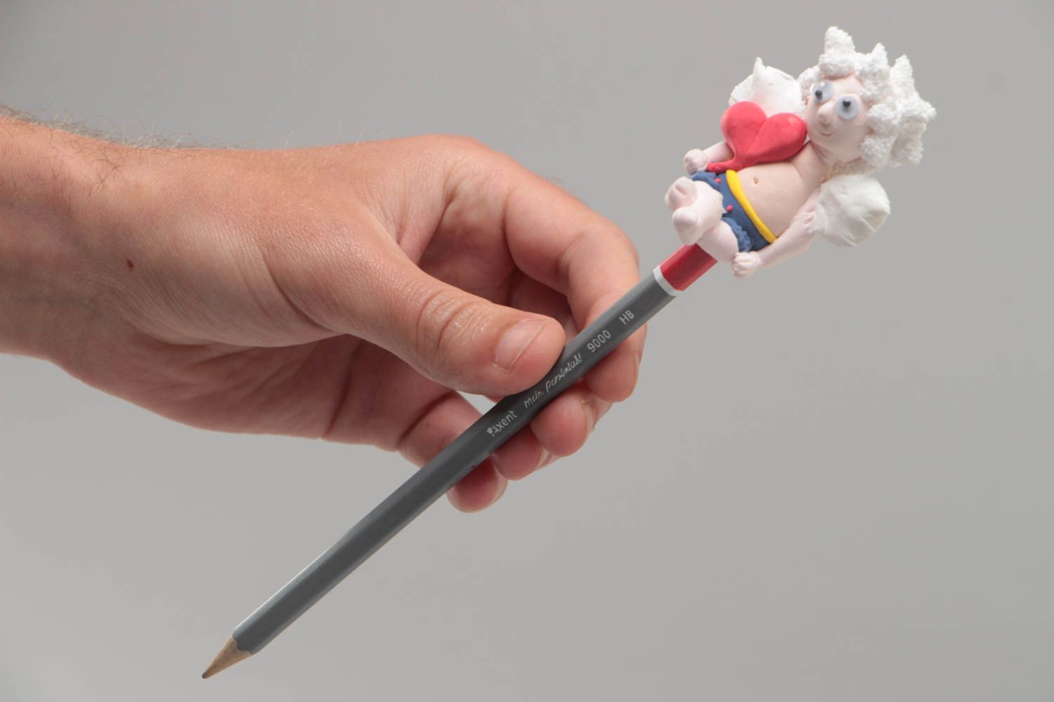 Figurina in argilla polimerica fatta a mano decorazione per matita e penna foto 5