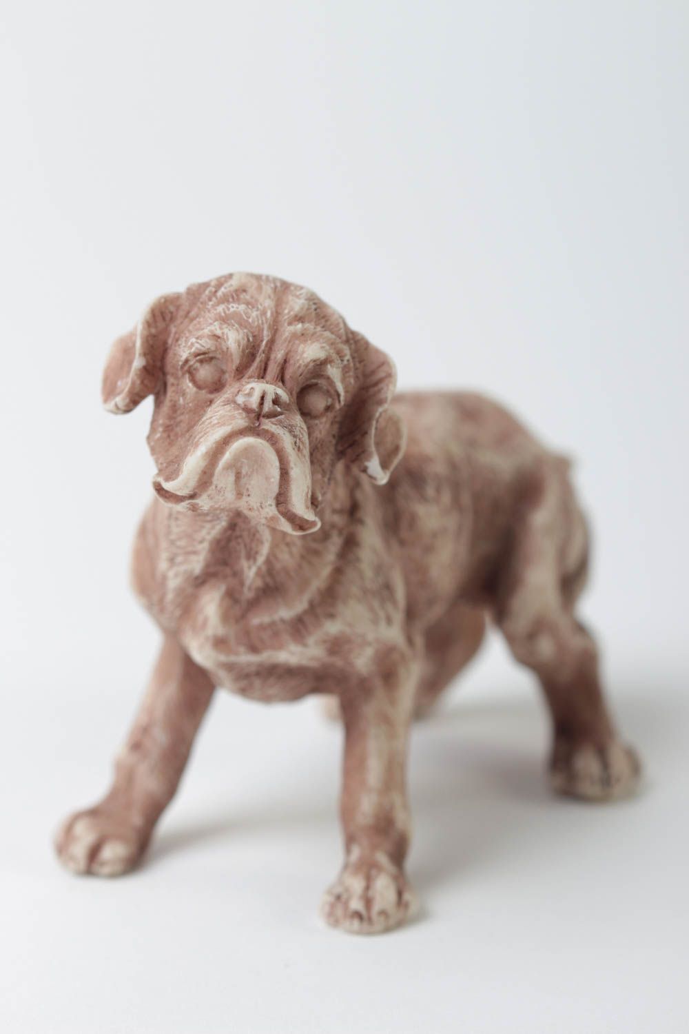 Handmade französische Bulldogge Figur dekorative Statuette für Wohnzimmer Deko foto 2