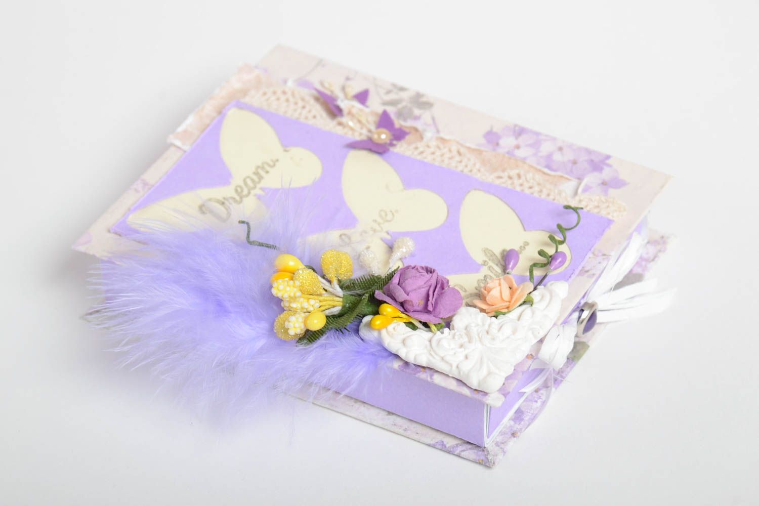 Boite papier Petit coffret fait main violet design original Emballage cadeau photo 5