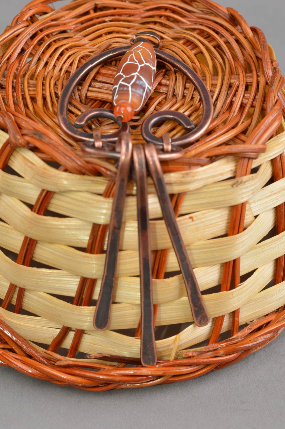 Colgante de cobre con ágata bisutería artesanal accesorio para mujer  foto 1