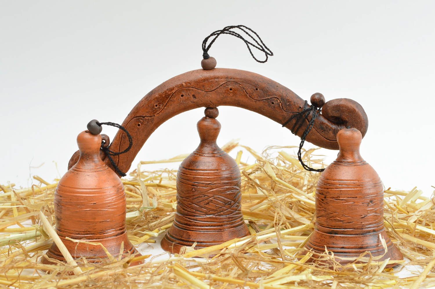 Музыкальные колокольчики ручной работы сувенир из керамики украшение интерьера фото 1