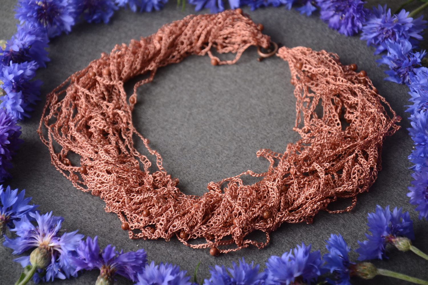 Stylish handmade necklace beautiful crochet necklace textile jewelry designs photo 1