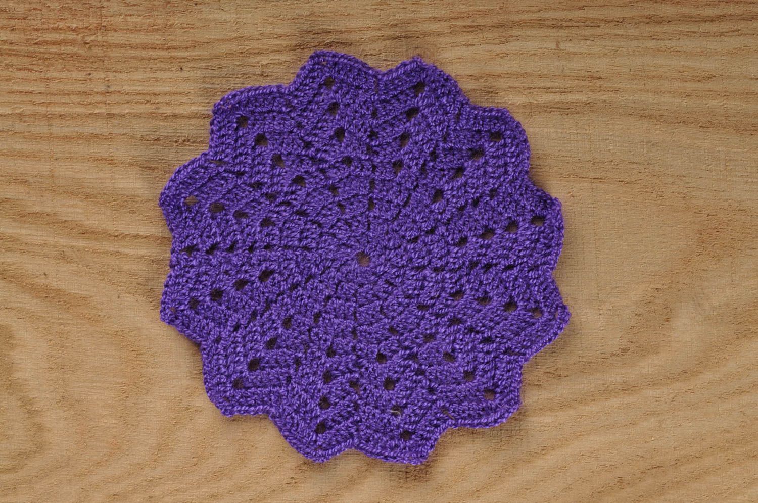 Handmade designer coaster stylish violet napkin beautiful home textile photo 1