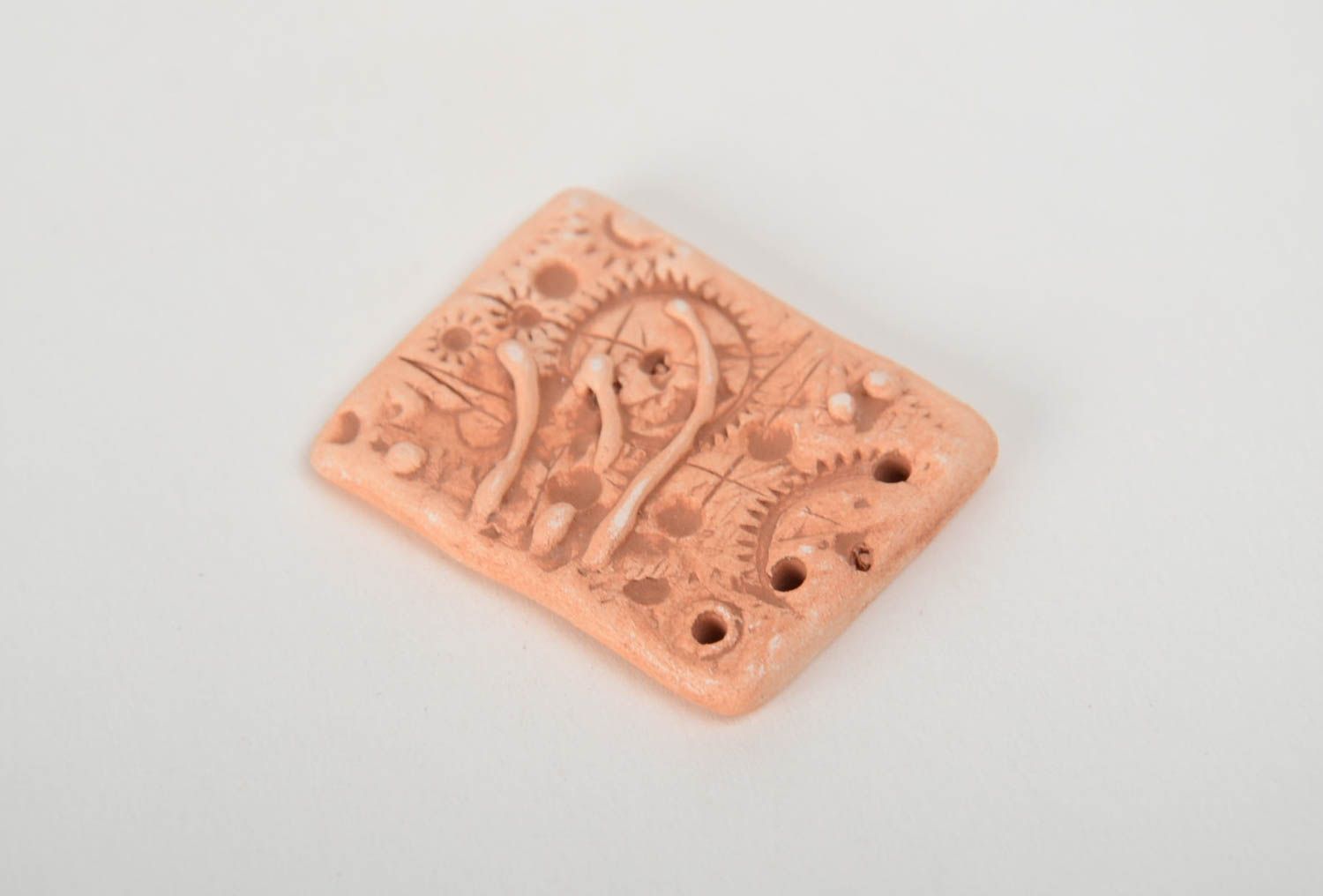 Rectangular handmade designer clay blank for DIY pendant making photo 4