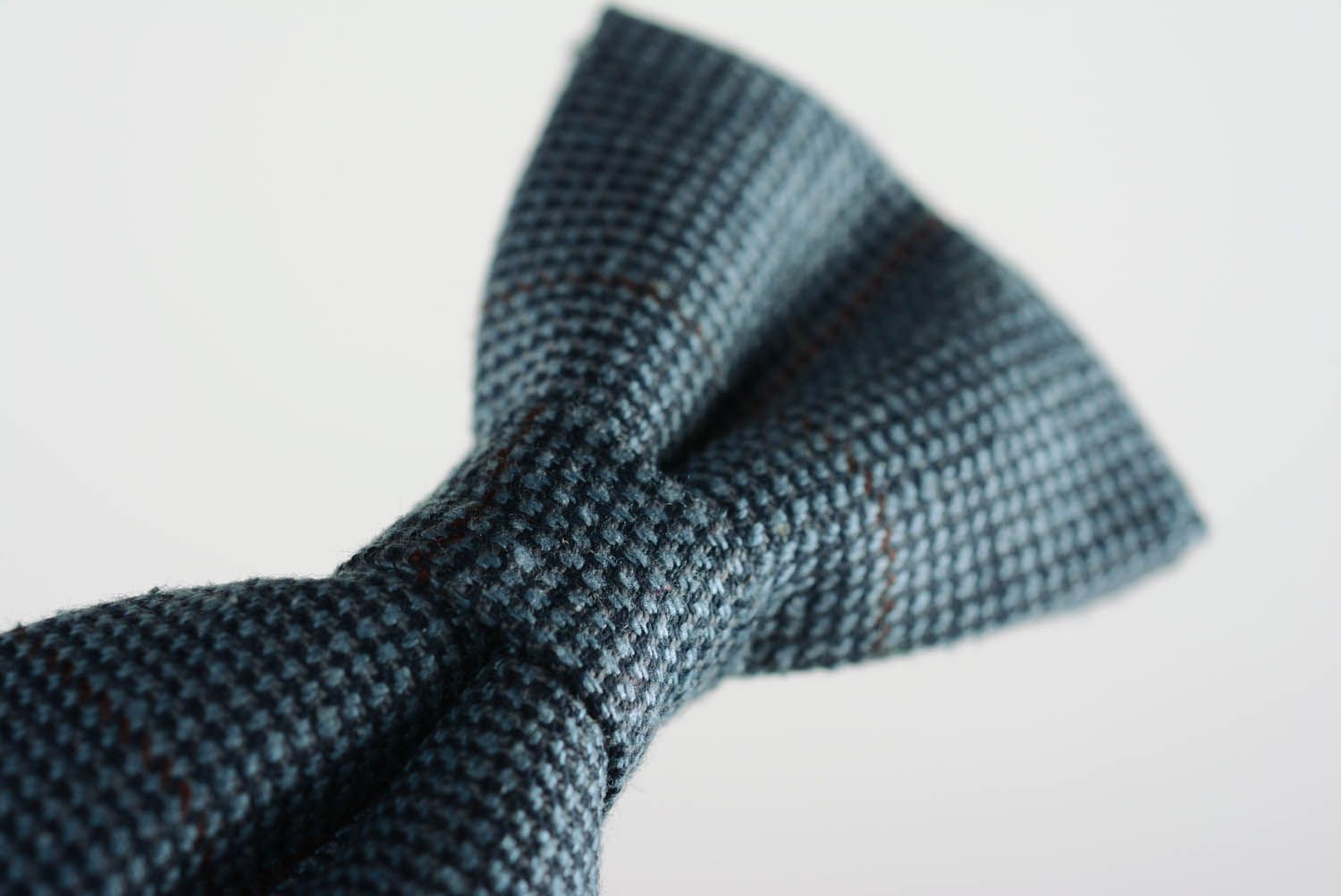 Pajarita artesanal de tweed gris azulado foto 4