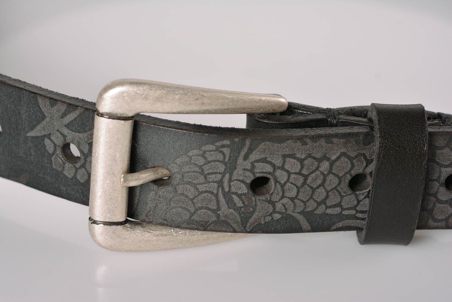 Cinturón de cuero hecho a mano ropa masculina estilosa accesorio de moda bonito foto 2