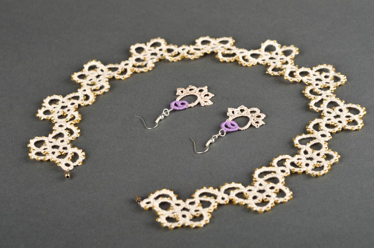 Handmade jewelry set stylish earrings designer necklace cool earrings  photo 5