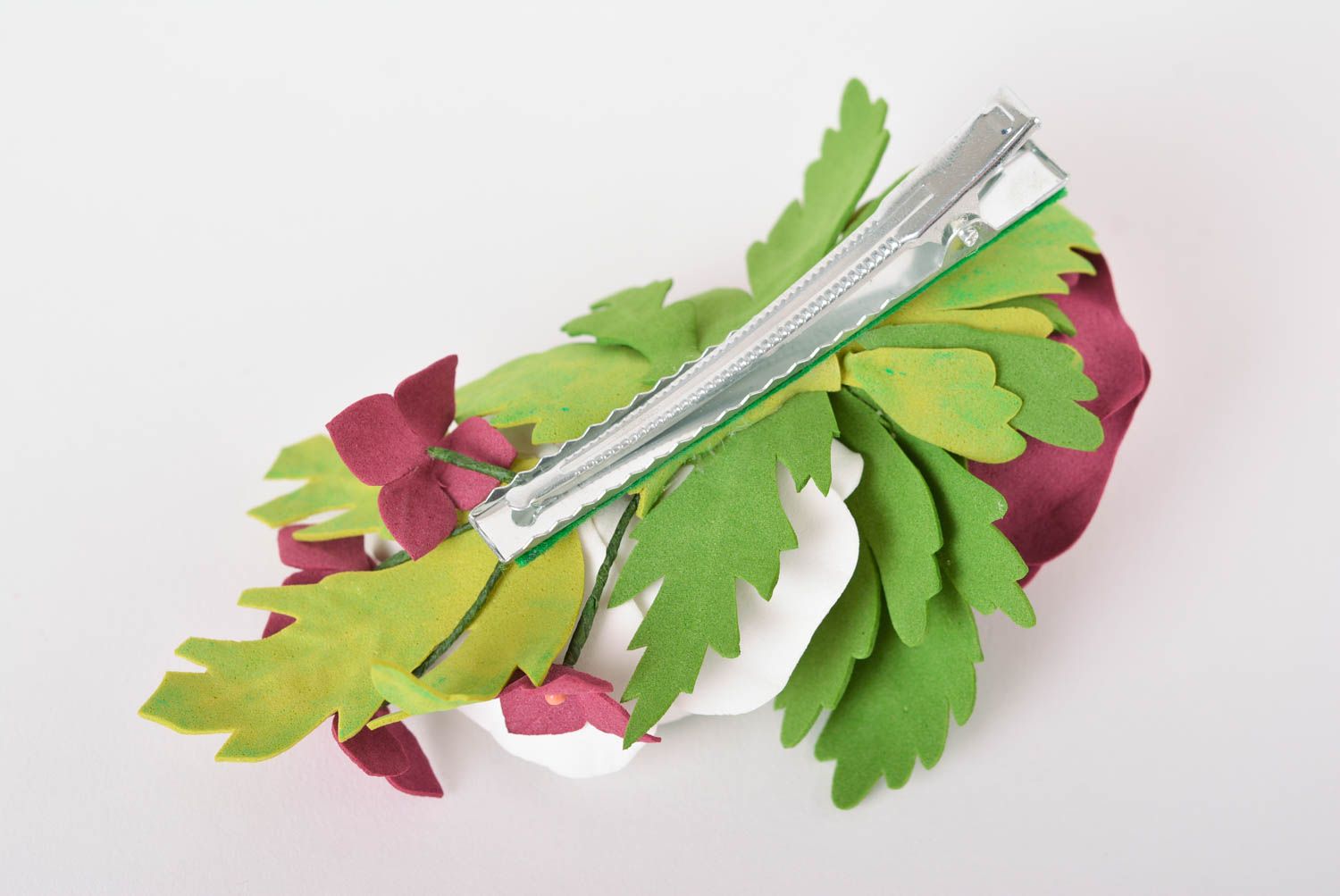 Handmade flower hair clip how to make hair delicate accessories elegant barrette photo 4