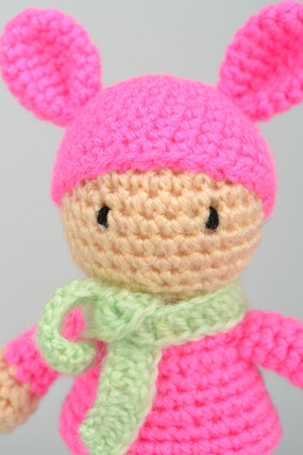 Soft crochet woolen toy doll photo 3