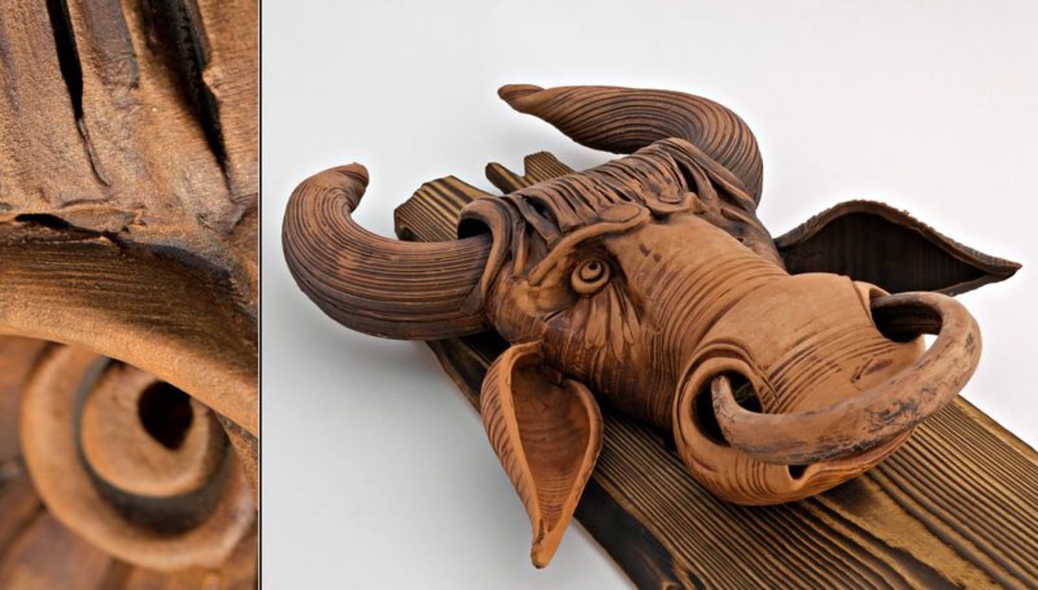 Panel volumétrico de cerámica “Toro” foto 3