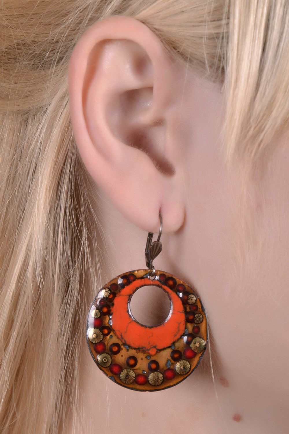 Large copper earrings   photo 4